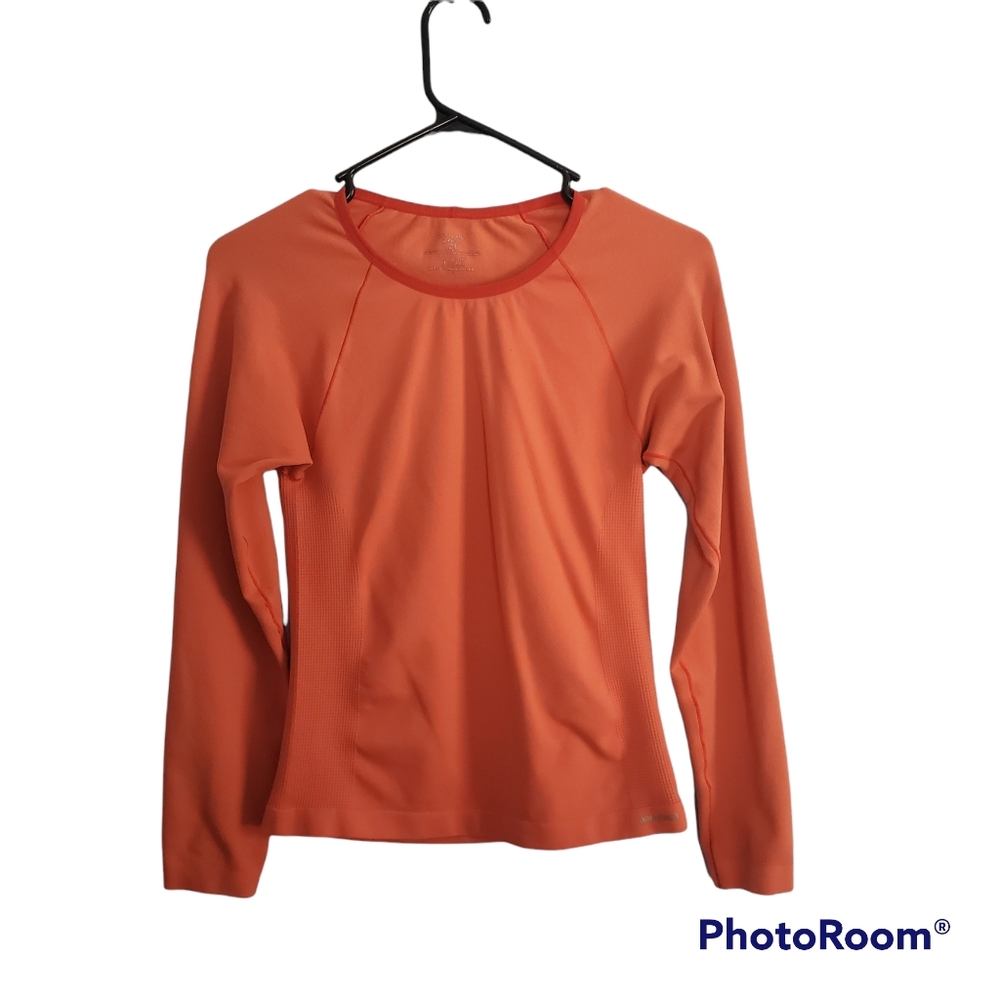 Patagonia Orange Capilene Base Layer Long Sleeve Shirt Top Size Medium